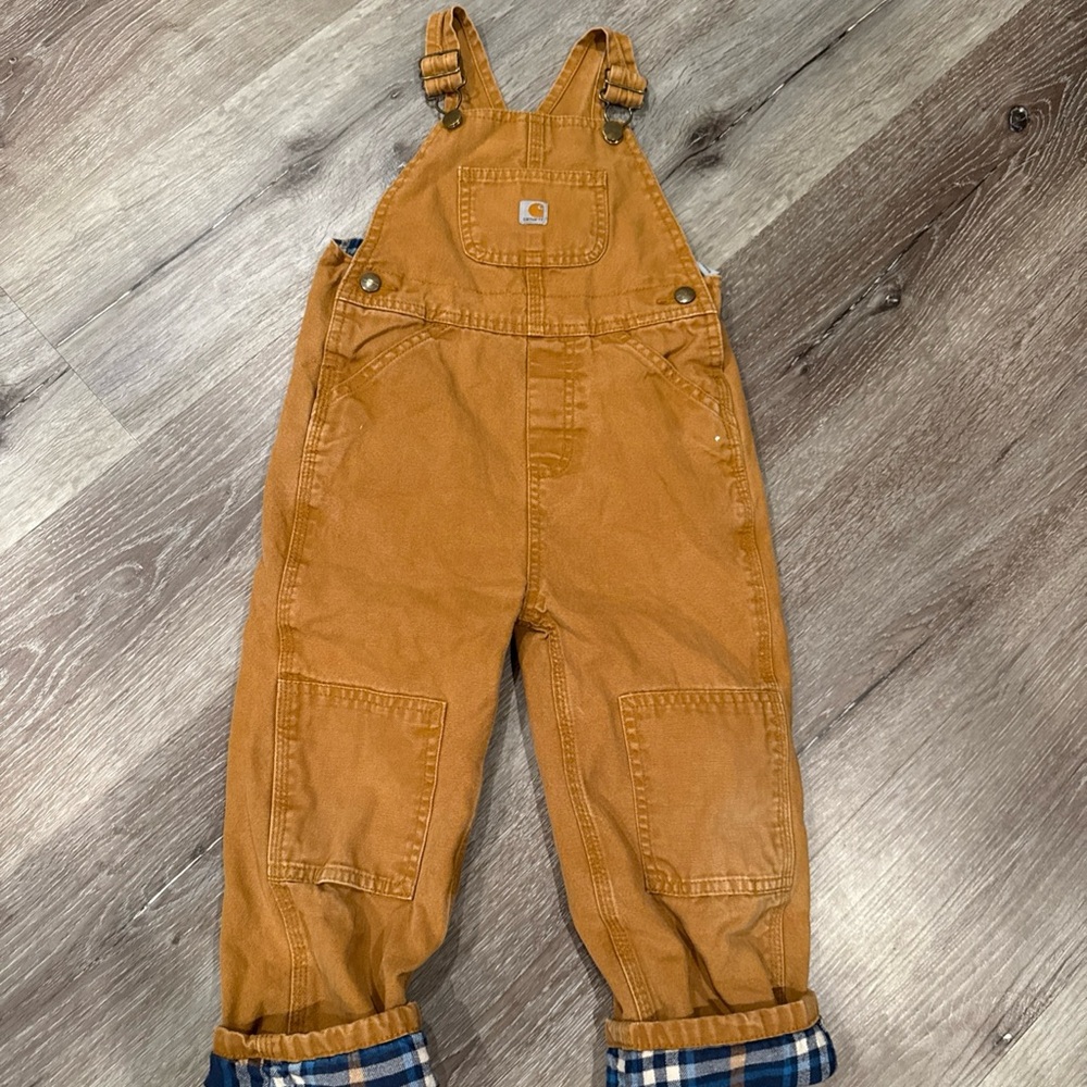 Carhartt 4T Lined  Brown Overalls Bibs Brown Duck Insulated